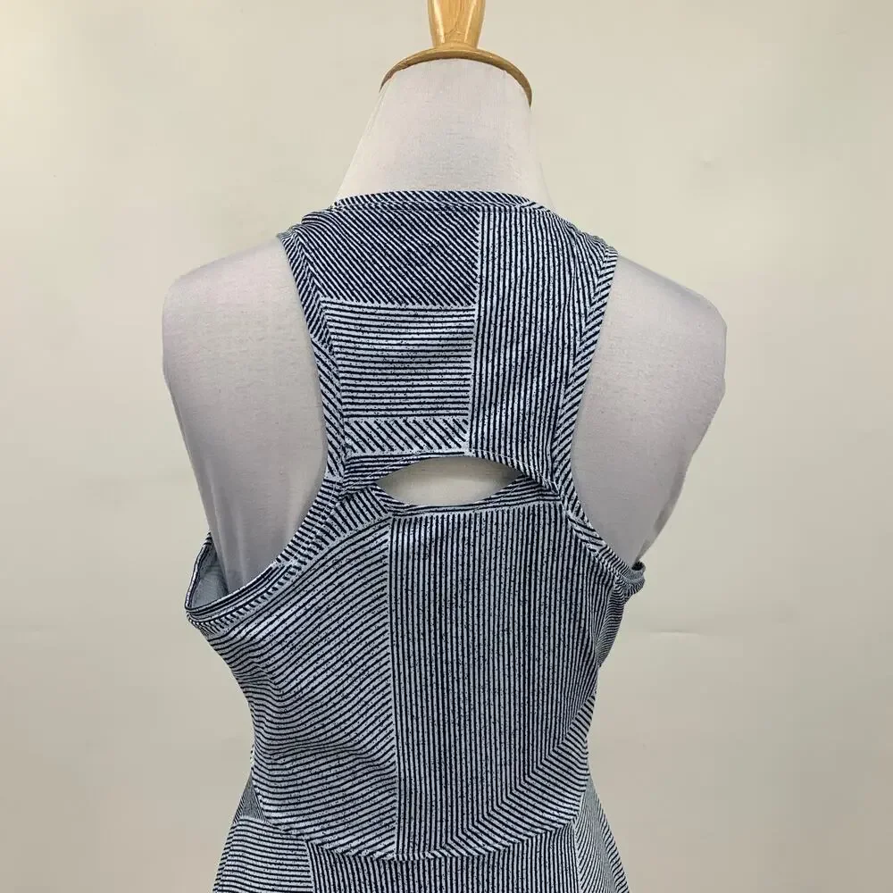 Nike Dress Womens S Small Gray Navy Court Dri Fit Advantage Cutout Back Tennis